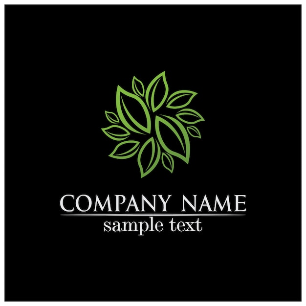 Diseño de vector de hoja de árbol eco amigable concepto logo
