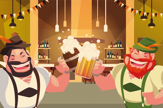 Diseño de vector de hombres oktoberfest de Alemania