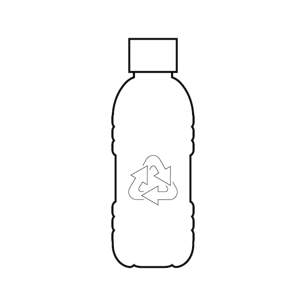 Diseño de vector de icono de botella de plástico