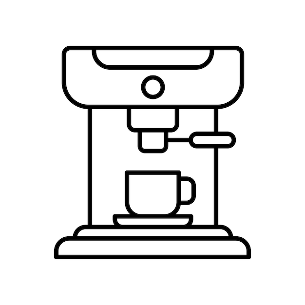 Diseño de vector de icono de cafetera