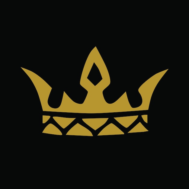 Diseño de vector de icono de corona de rey de oro