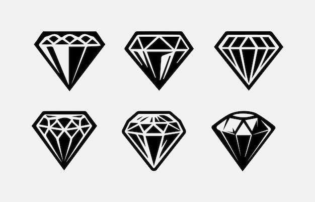 Diseño de vector de icono de diamante Diamante premium icono de diamante dorado Icono de diamante negro Icono plano