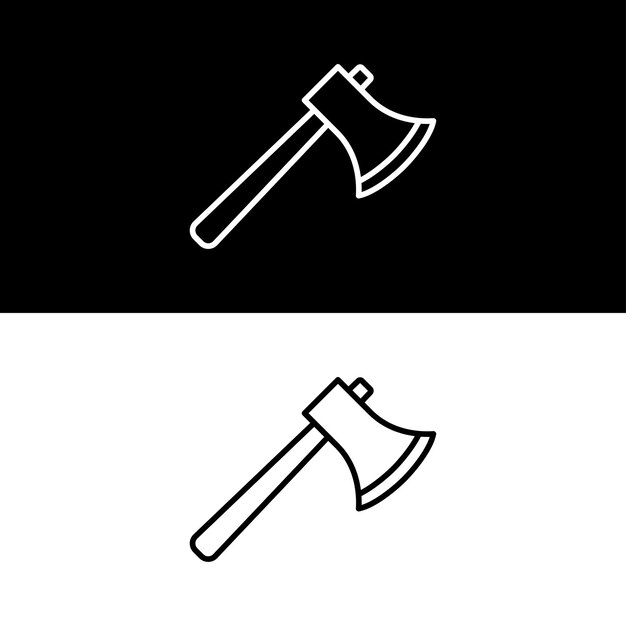 Diseño De Vector De Icono De Hacha Versión En Blanco Y Negro