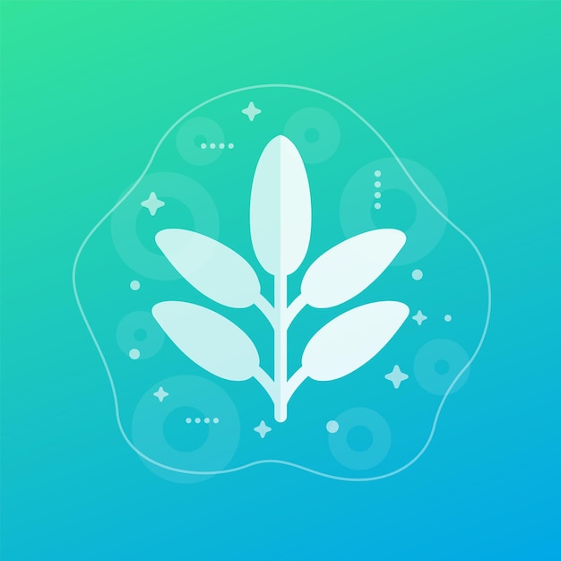Diseño de vector de icono de hierba de salvia