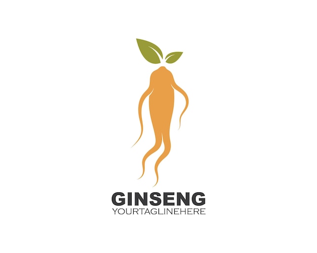 Diseño de vector de icono de ilustración de ginseng