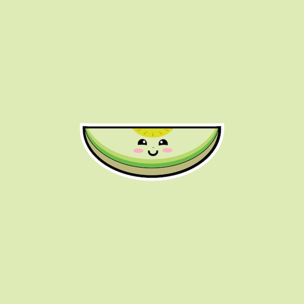 diseño de vector de icono lindo melón melón