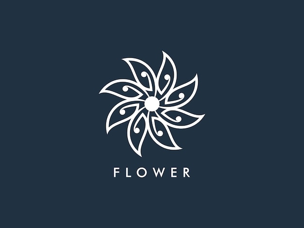 Diseño de vector de icono de logotipo de flor elegante abstracto símbolo premium creativo universal