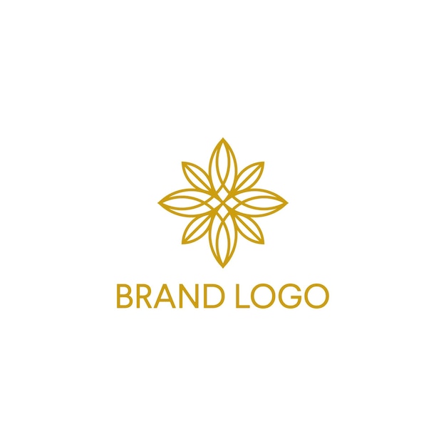 Diseño de vector de icono de logotipo de flor de mandala abstracto. Símbolo de logotipo de vector de ornamento premium elegante