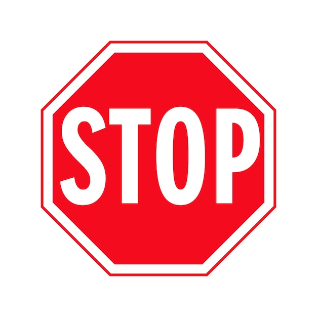 Diseño de vector de icono de señal de stop