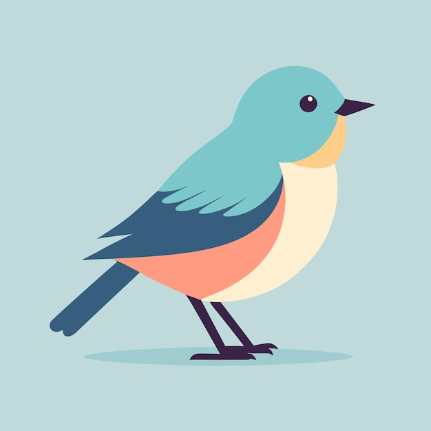 Diseño de vector de ilustración animal de dibujos animados lindo pájaro