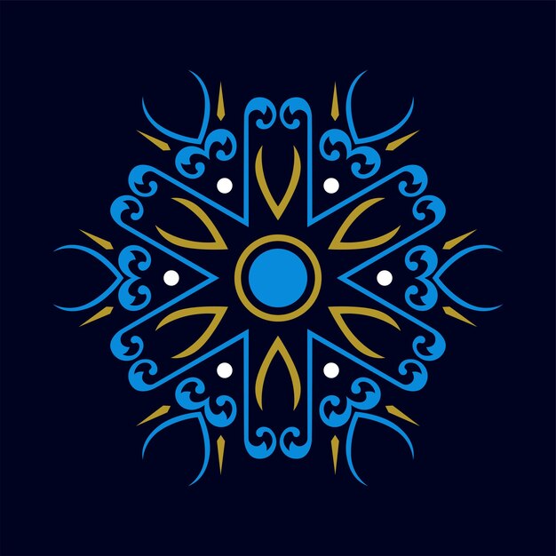 Diseño de vector de ilustración de arte mandala moderno Vector Premium