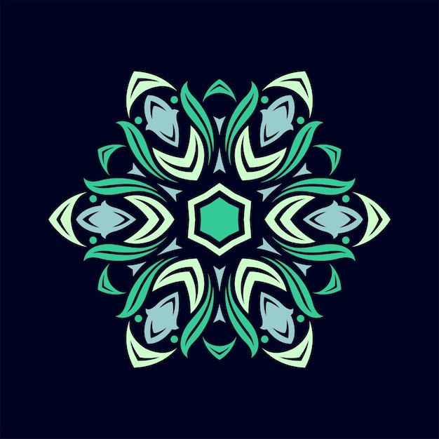 Diseño de vector de ilustración de arte mandala moderno Vector Premium