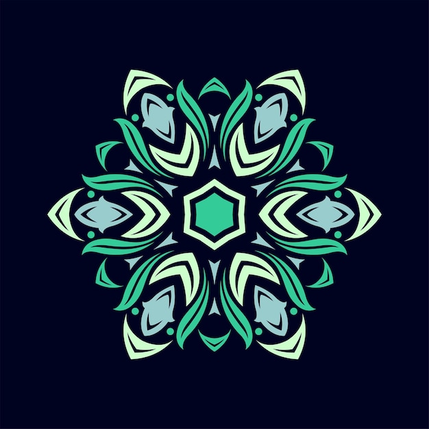 Diseño de vector de ilustración de arte mandala moderno Vector Premium