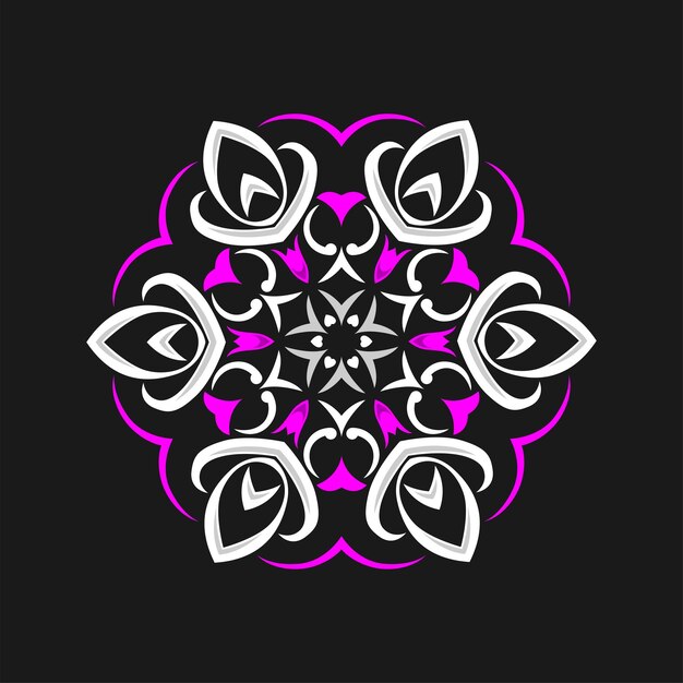 Diseño de vector de ilustración de arte mandala moderno Vector Premium