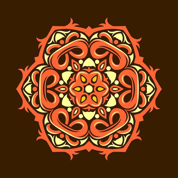 Diseño de vector de ilustración de arte mandala moderno Vector Premium