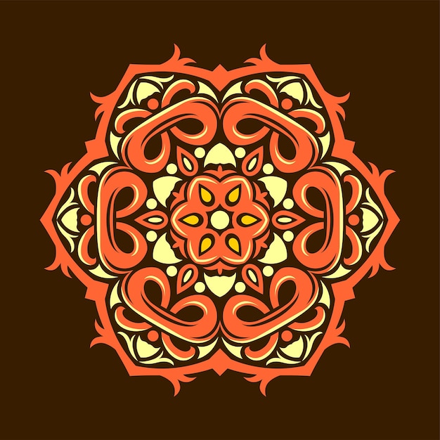 Diseño de vector de ilustración de arte mandala moderno vector premium