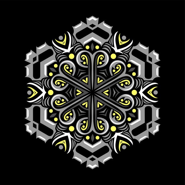 Diseño de vector de ilustración de arte mandala moderno Vector Premium