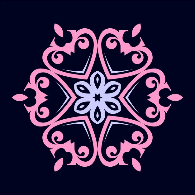 Diseño de vector de ilustración de arte mandala moderno Vector Premium
