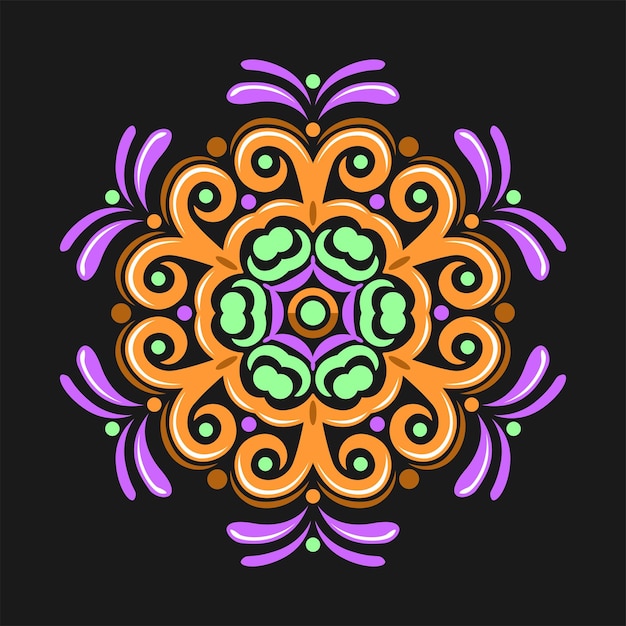 Diseño de vector de ilustración de arte mandala moderno Vector Premium