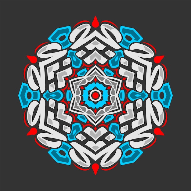 Diseño de vector de ilustración de arte mandala moderno Vector Premium