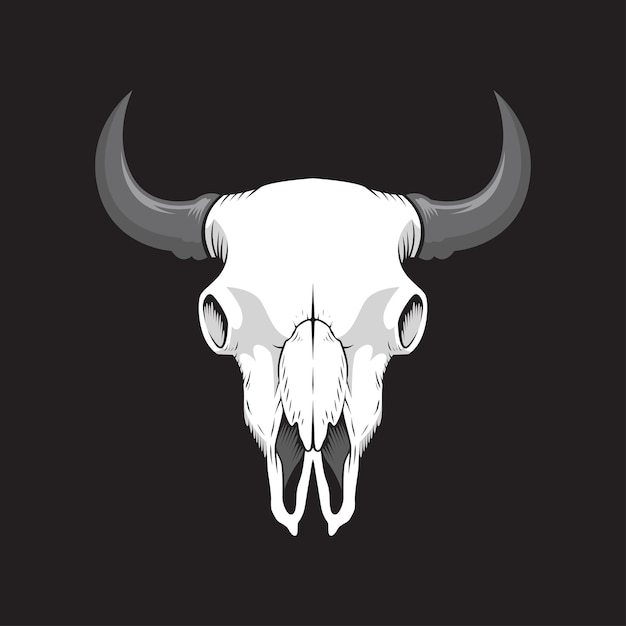Diseño de vector de ilustración de cráneo de toro