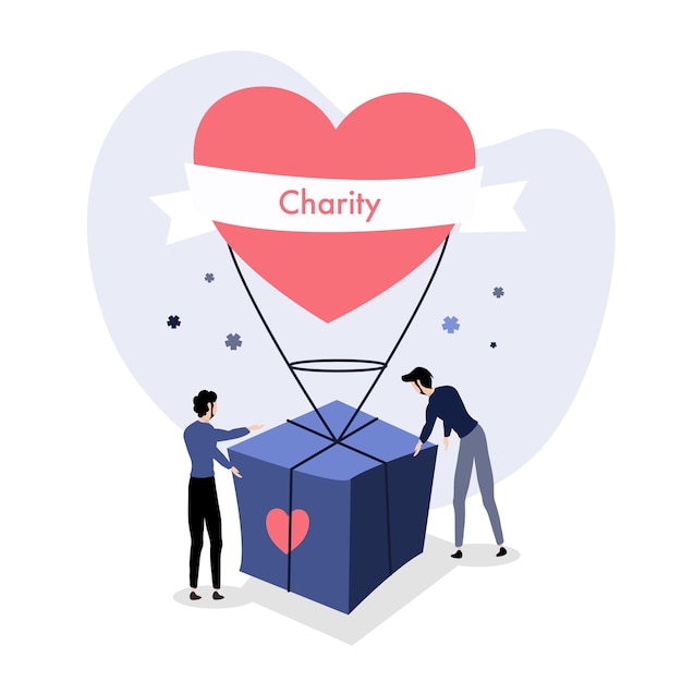 Diseño de vector de ilustración de día de caridad para vector de evento de día de caridad