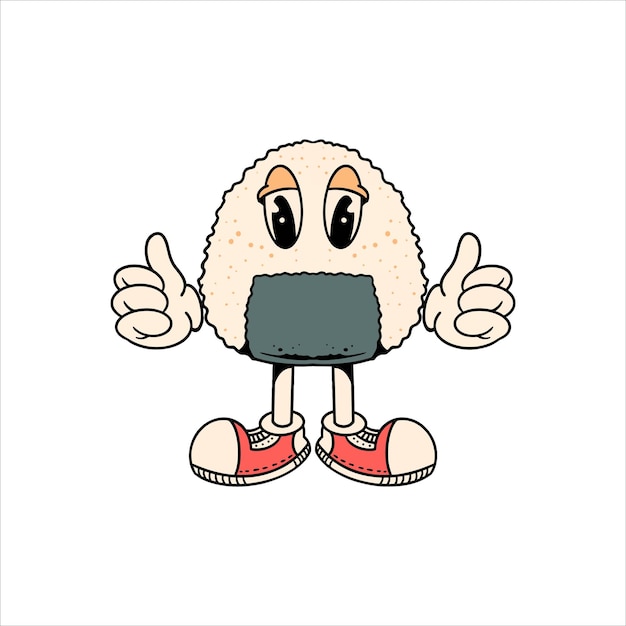 diseño de vector de ilustración de dibujos animados onigiri