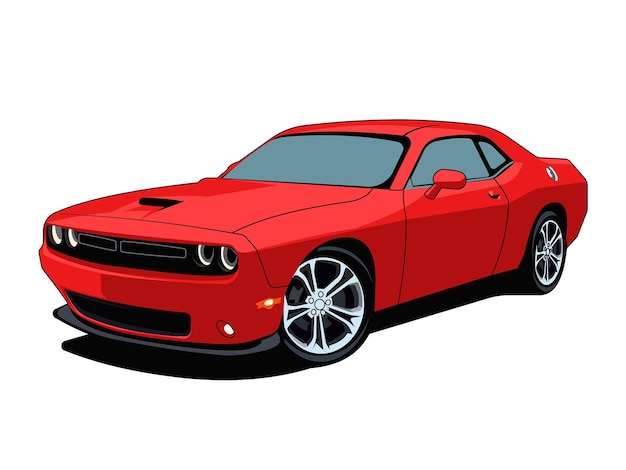 Diseño de vector de ilustración de Dodge Challenger Muscle Car