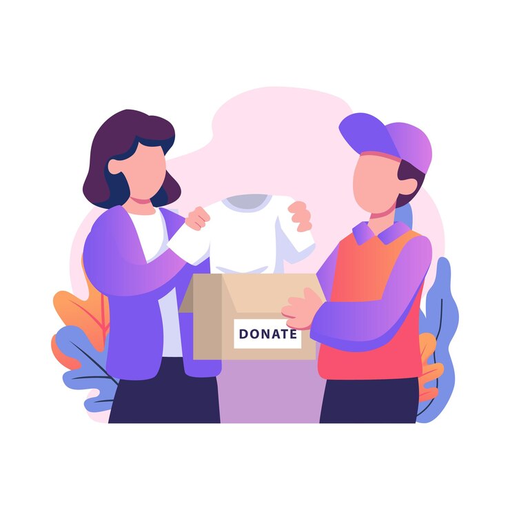 Vector diseño de vector de ilustración de estilo plano de donación