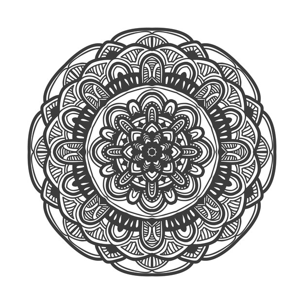 Diseño de vector de ilustración de flor de Mandala