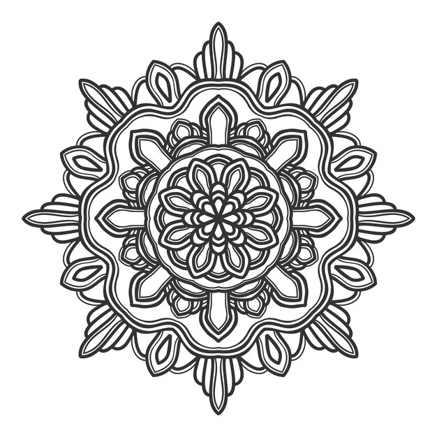 Diseño de vector de ilustración de flor de mandala