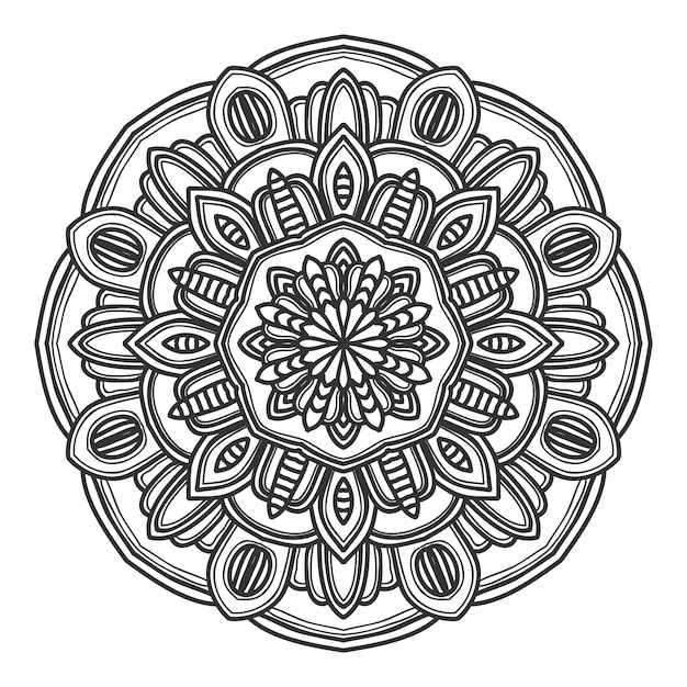 Diseño de vector de ilustración de flor de Mandala