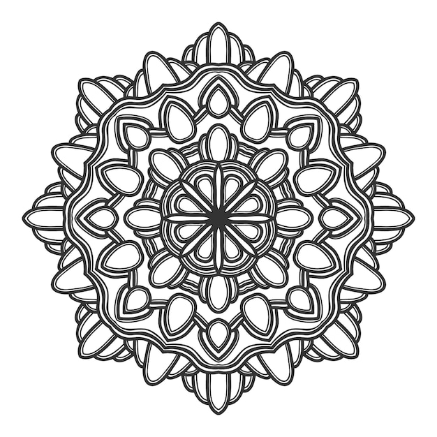 Diseño de vector de ilustración de flor de Mandala