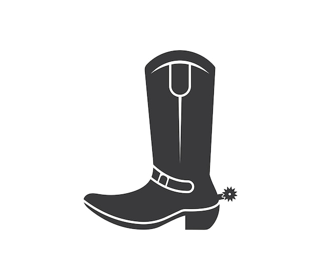 Diseño de vector de ilustración de icono de logotipo de bota de vaquero
