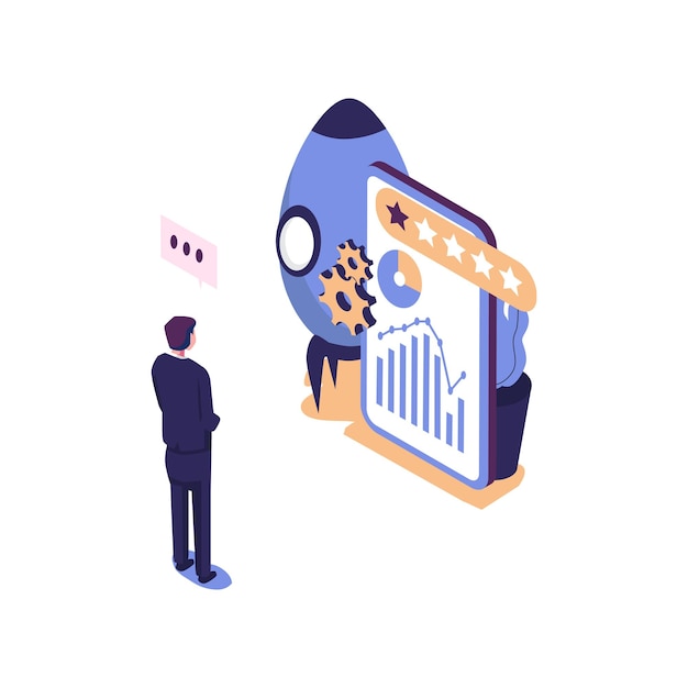 Diseño de vector de ilustración isométrica de estilo plano de cliente