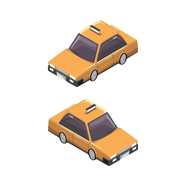 Diseño de vector de ilustración isométrica de taxi