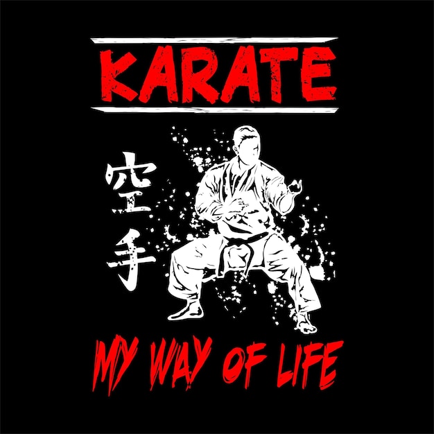 diseño de vector de ilustración de karate para camiseta o mercancía