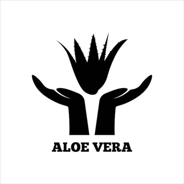 Diseño de vector de ilustración de logotipo de aloe vera