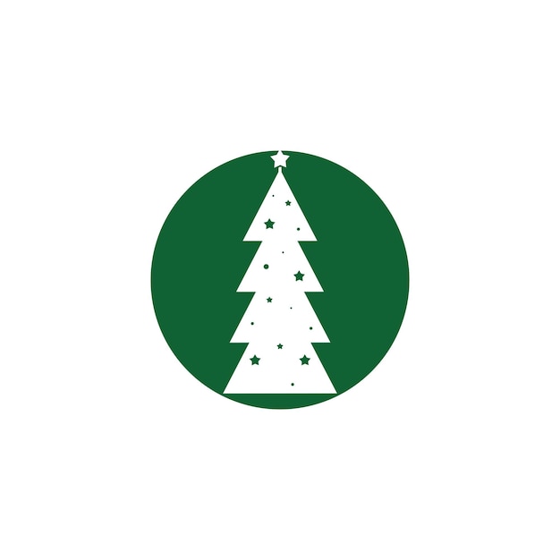 Diseño de vector de ilustración de logotipo de árbol de Navidad
