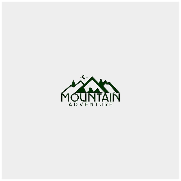 Diseño de vector de ilustración de logotipo de aventura de montaña