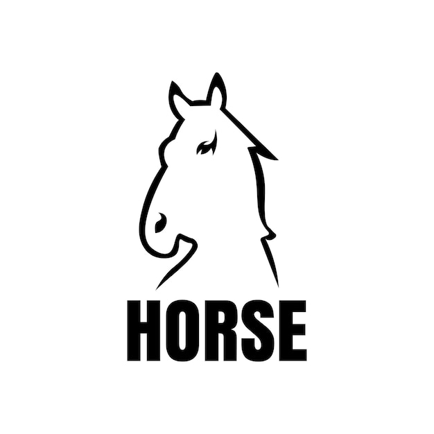 Diseño de vector de ilustración de logotipo de caballo