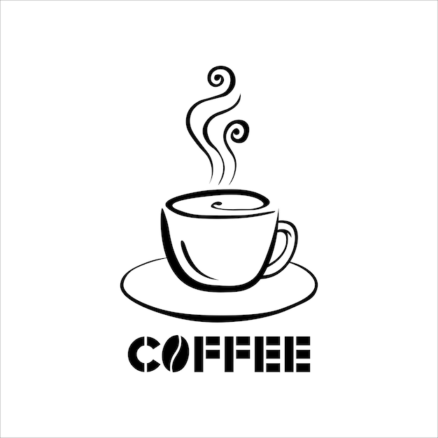 Diseño de vector de ilustración de logotipo de café