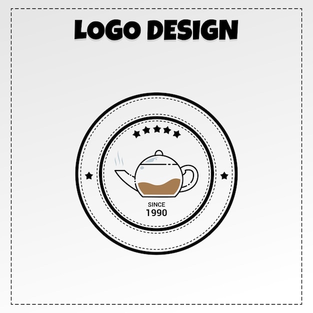 Vector diseño de vector de ilustración de logotipo de comida y bebida de cafetería
