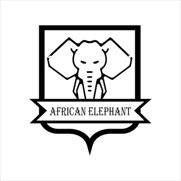 Diseño de vector de ilustración de logotipo de elefante africano