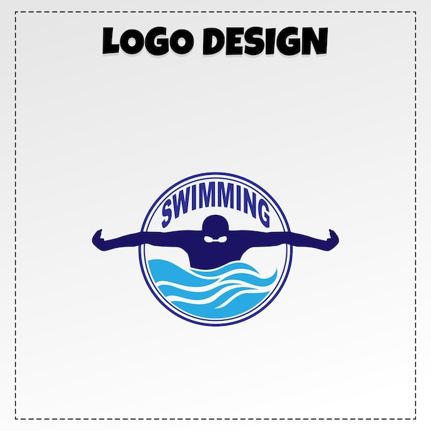 diseño de vector de ilustración de logotipo de equipo de natación