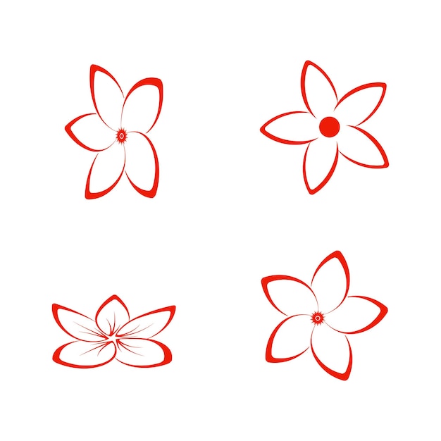 Diseño de vector de ilustración de logotipo de flor