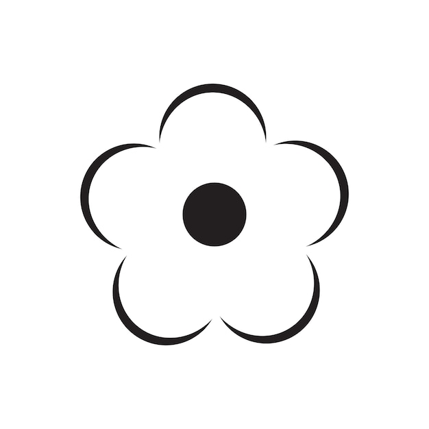 Diseño de vector de ilustración de logotipo de flor