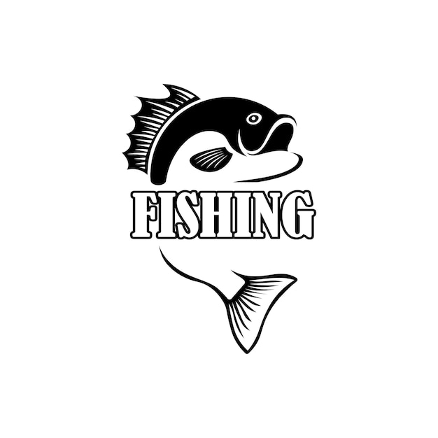 Diseño de vector de ilustración de logotipo de pesca