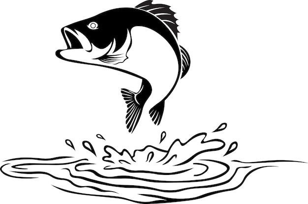 Diseño de vector de ilustración de logotipo de pescado