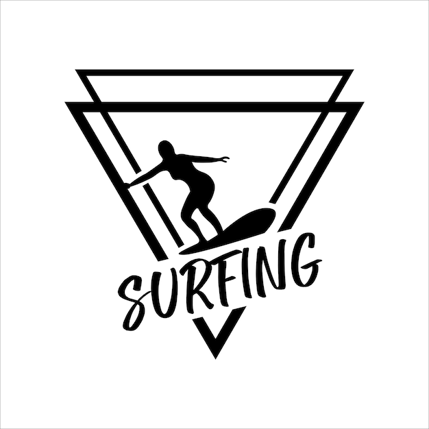 Diseño de vector de ilustración de logotipo de surf